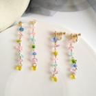 Faux-crystal Drop Earring / Clip-on Earring