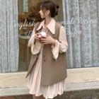 Plain Vest / Pintuck A-line Shirtdress