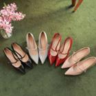 Pointy-toe Patent Mary-jane Pumps