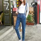 Straight-cut Suspender Jeans