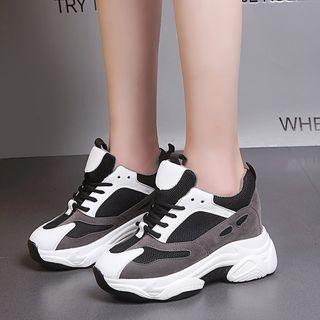 Panel Lace-up Athletic Sneakers