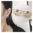 Rhinestone Lotus Earrings