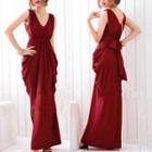 Sleeveless Straight Fit Evening Gown