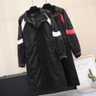 Long Contrast-trim Zip Jacket