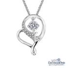 Blooming Heart Collection - 18k White Gold Diamond Heart-shaped Pendant Necklace (16)