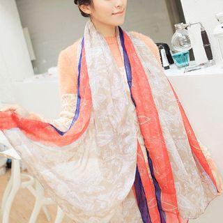 Contrast-color Printed Light Scarf