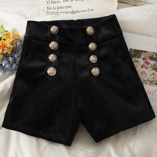 Buttoned Slim-fit Shorts