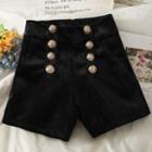 Buttoned Slim-fit Shorts
