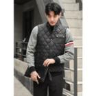 Stand-collar Snap-button Quilted Vest