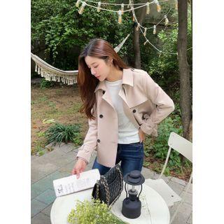 Belted Double-button Trench Jacket