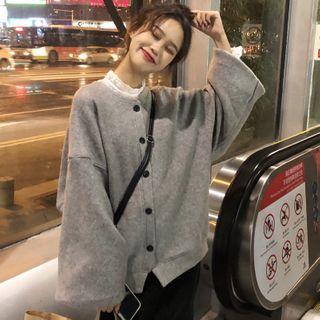 Button Cardigan / Long-sleeve Lace Top