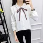 Long Sleeve Bow Front Shirt