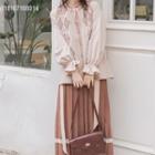 Set: Patterned Vest + Blouse + Midi Skirt