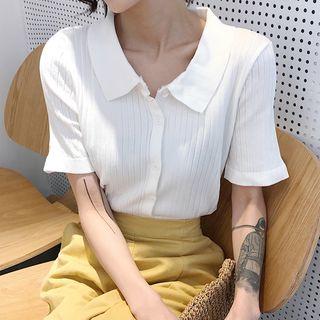 Ribbed Short-sleeve Shirt