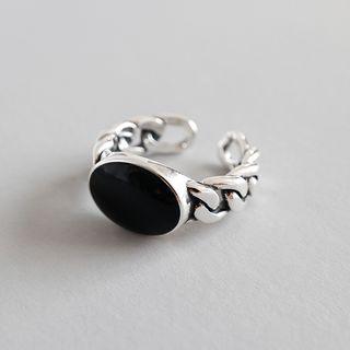 925 Sterling Silver Chain Open Ring Silver - No.15