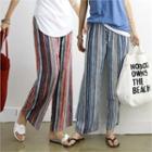 Drawcord-waist Stripe Culottes