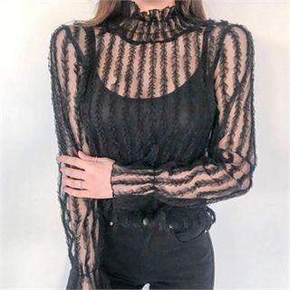Frilled See-through Blouse