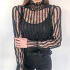 Frilled See-through Blouse