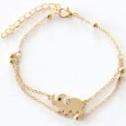 Layered Rhinestone Elephant Anklet