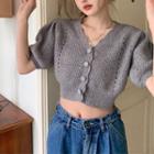 Short-sleeve Perforate Knit Top