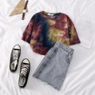 Short-sleeve Tie-dye T-shirt As Shown In Figure - C