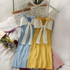 Sleeveless Colorblock Knit Mini Dress In 6 Colors
