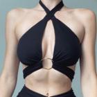 Cross-strap O-ring Cropped Camisole Top