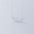 Rhinestone Pendant Sterling Silver Necklace Necklace - S925 Silver - Silver - One Size