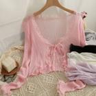 Lace-trim Tie Cape Top