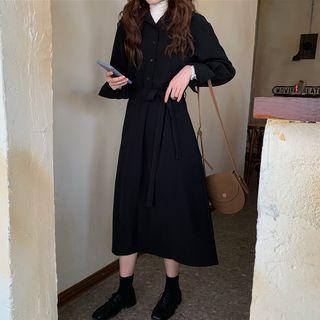 Chiffon Strappy Shirtdress Black - One Size