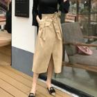 Bow Slit Midi Skirt