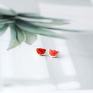Watermelon Stud Earring 1 Pair - Earrings - One Size