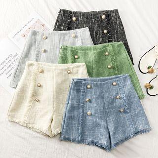 Fringed-hem Wool Shorts