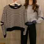 Striped Cut-out Sweatshirt