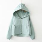 Hooded Applique Loose-fit Jacket