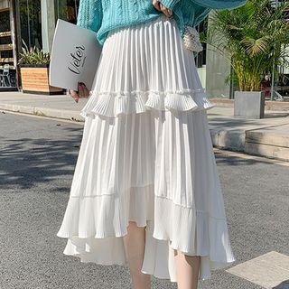 High-low Pleated A-line Skirt