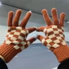 Checker Knit Gloves