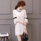Lace Bell-sleeve Shift Dress