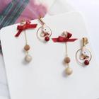 Non-matching Rabbit Bow & Bead Dangle Earring