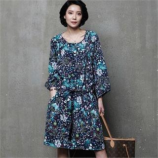 Round-neck Floral Pattern Dress