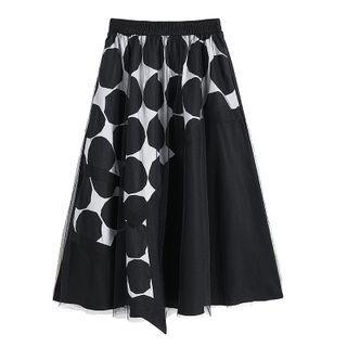 Dotted Overlay Skirt Black - One Size