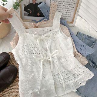 Cutout Bow Tank Top Top