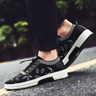 Bird Print Lace Up Sneakers