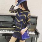 Set: Long Sleeve Wave Hem Lace Top + High Waist Skirt