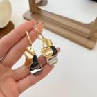 Disc Alloy Fringed Earring 1 Pair - Gold & Black & Silver - One Size
