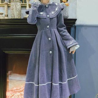 Long-sleeve Sailor-collar Coat Dress