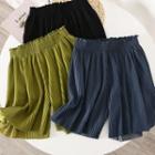 High-waist Accordion Pleat Shorts