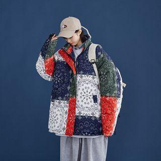 Printed Paneled Padded Jacket
