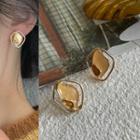 Glaze Alloy Earring 1621a - 1 Pair - Gold & Yellow - One Size