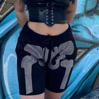 Skeleton Print Shorts